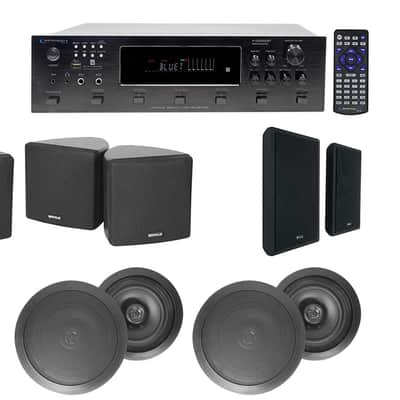 H12X500UBT 6-Zone Home Theater Receiver+Cube+Wall+Black Ceiling Speakers image 12
