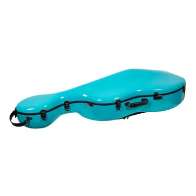 Crossrock Fiberglass Hard  Case with wheels for 4/4 Cello in Mint Blue (CRF2020CEFMB) image 3