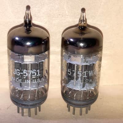 GE 5751 Black Plate Triple Mica JAN Mil-Spec Tubes, Matched Pair, Tested image 1