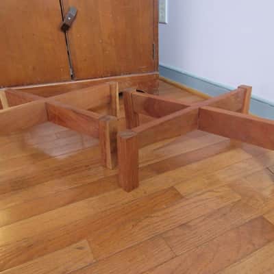 Raised solid cherry speaker stands image 1