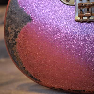American Fender Stratocaster Relic Custom Nitro Pink Sparkle HSS CS Texas Specials image 11