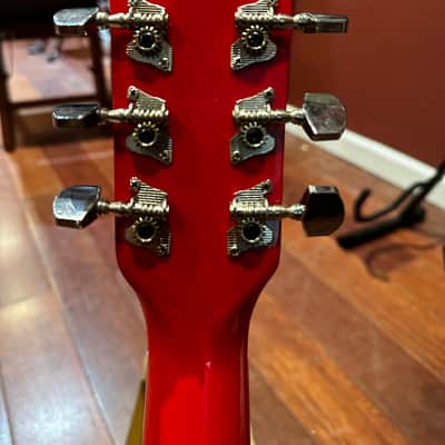 Lauren LAPKMRD 30" Beginner Student Acoustic Guitar Package with Tuner, Picks, Gig Bag 2010s - Metallic Red image 5
