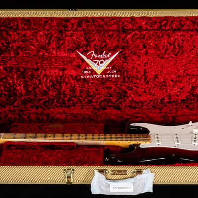 Fender Custom Shop Limited Edition 70th Anniversary Fat '54 Strat Relic/Closet Classic Hardware Chocolate 2-Color Sunburst (191) image 7