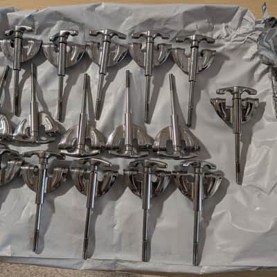 Pearl Drums Export Vintage 1980s Bass Drum Claws and Tension Rod Set of 16 image 1