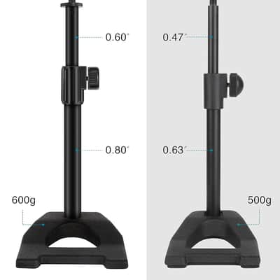 Desktop Microphone Stand, Mic Stand Desk Table With Weighted Base Shock Mount Mic Clip 3/8" To 5/8" Adapter Adjustable Height For Hyper X Quadcast Fifine K669B At2020 Sm58 Pga48 image 3