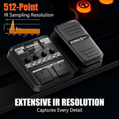 KOKKO KMF-1 Guitar Pedal, 77 Effects Guitar Multi Effects Pedal with 50 Preset, 42 Drum Rhythm, 18 Amp/Cab, Upgraded Color Screen, Aux In, Guitar Tuner Looper Expression Wah Volume Distortion Pedal (Price includes the import duty for US buyer) image 2