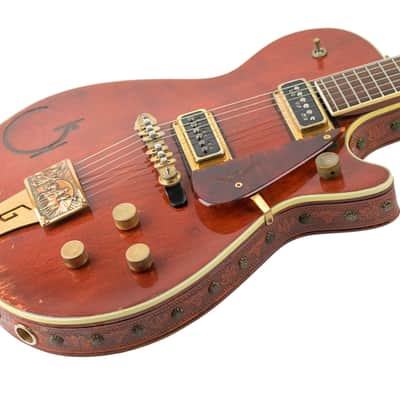 1955 Gretsch 6130 Round Up Classic Orange w/Brazilian Rosewood Fretboard and Original Hard Shell Case #13984 image 2