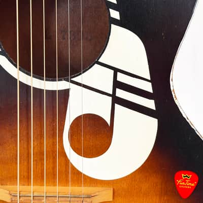 1960s Kay K1160 Parlor Guitar Tobacco Sunburst Musical Note Acoustic – “Danny” image 2