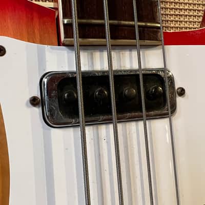 Vintage 1970s Hondo II HRB-2S Rickenbacker 4001 Fireglo Sunburst Bass Guitar image 5