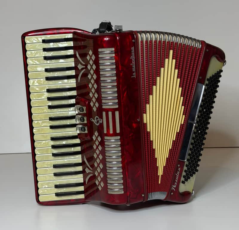 Pearl Red La Melodiosa Pezzolo 25 Piano Accordion  LM (41 Key/120 Bass) Italy image 1