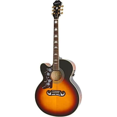 Epiphone J-200EC Studio Left-handed Acoustic-Electric Guitar - Vintage Sunburst image 1