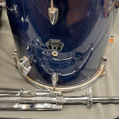 Vintage Ludwig Pinnacle Drum Kit 5pc Set Dark Blue Rack Floor Toms Snare Kick image 3