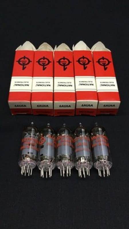 FULL SLEEVE (5) NOS NIB National 6AU6A Radio VACUUM TUBES Tested E.9475 image 1