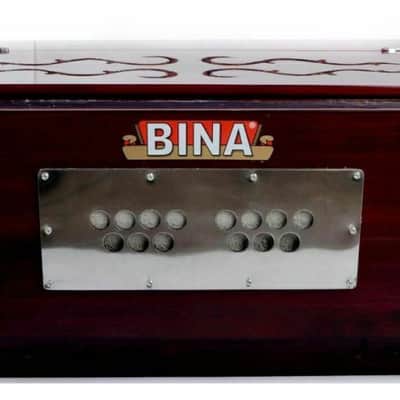 Handmade Harmonium  BINA Standard 9 Stopper Multifold Bellow 42 Keys Two Reeds 3½ Octave 2022 - Natural image 3