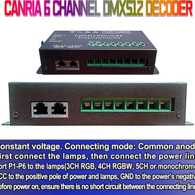 5V-24V 6 Channel DMX512 Decoder LED Controller, for RGBRGB RGBW RGBWW RGBWWW LED Strip Light, 4-Digit Display image 2