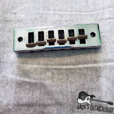 Gibson "Harmonica" Schaller-made Tune-O-Matic Bridge for Marauder, L6S, S-1 (1970s, Chrome) image 3