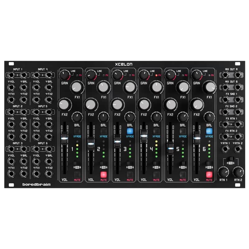 Boredbrain Xcelon True Stereo Voltage-Controlled Mixer Eurorack Module image 1
