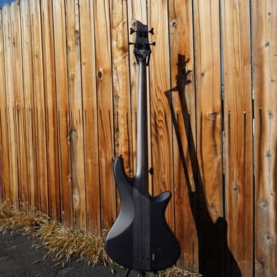 Schecter DIAMOND SERIES Stiletto-4 Stealth Pro EX - 35" Scale-BEAD-- Satin Black Left Handed 4-String Electric Bass Guitar image 3