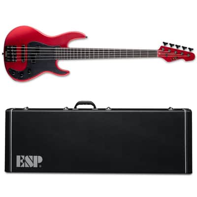 ESP LTD AP-5 Electric Bass Guitar 5-String Candy Apple Red Satin + ESP Case - Brand New AP5 image 1