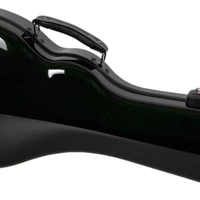 Crossrock Air Carbon Mandolin Case for F-Style (Fits Gibson F5) | Gloss 3K Carbon Weave Finish in Racing Green, TSA Lock, Backpack Straps, Dust Cover – Elite Flight Case image 2