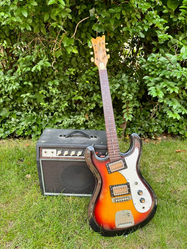 Vintage Univox Hi-Flier Phase III Sunburst MIJ Kurt Cobain Nirvana All Original - Very Good