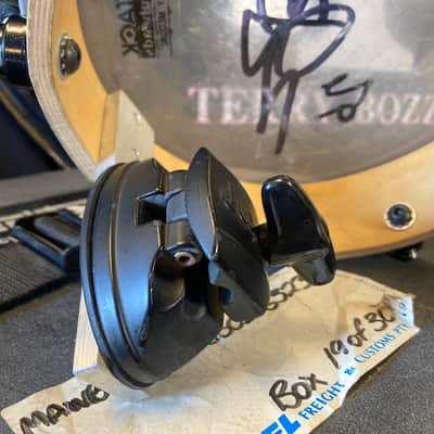 Terry Bozzio's DW - 2x10" Maple Piccolo Concert Tom with Mount "F", Autographed! 1998–2002 Transparent Dark Walnut Satin Oil image 12