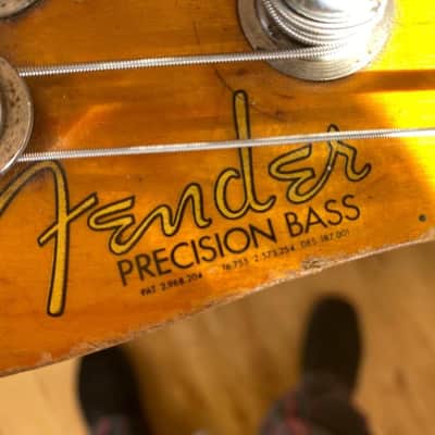 1964 Fender Precision Bass in Fiesta Red. image 11