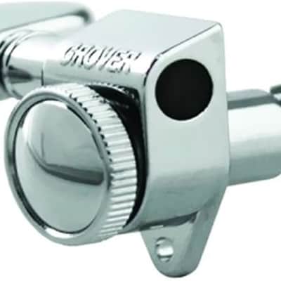 Grover 502C ROTO-GRIP Locking Rotomatics Guitar Tuners, Tuning Machines Set 3+3 18:1 Chrome Tuning Keys with Dunlop Polish Cloth Bundle Tuner Heads with Kidney Button image 3