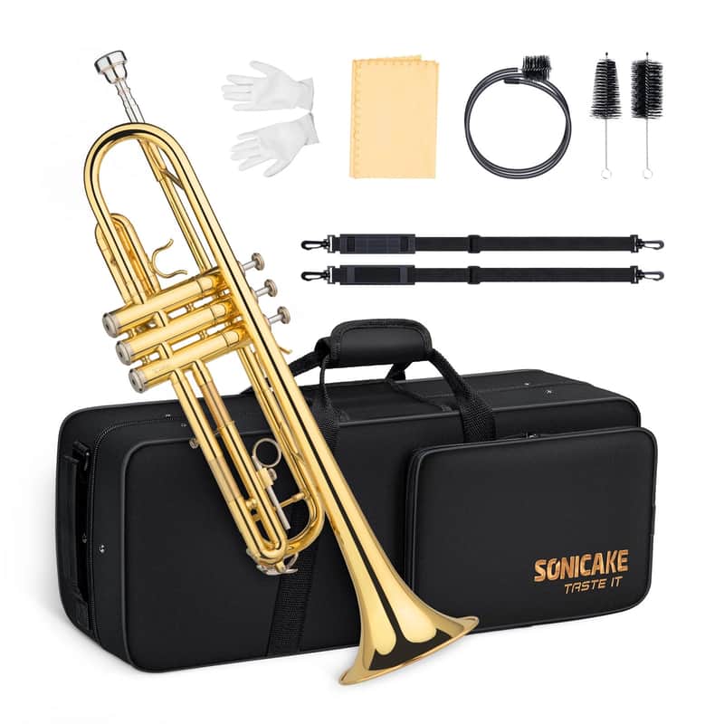 New Sonicake Bb Standard Trumpet Set for Beginner, Brass Student Trumpet Instrument image 1