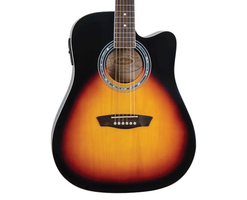 Washburn WA90CEVSB Vintage Series Dreadnought A/E Vintate Sunburst - Open Box image 1