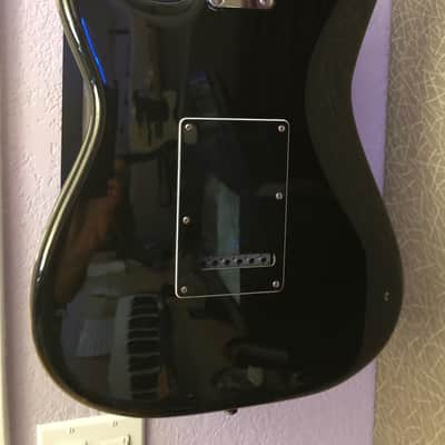 Vintage 1987 E Series Fender Squier MIJ Standard Stratocaster with System I Tremolo in Black image 6