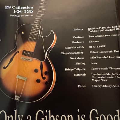 Gibson B.B. King Poster 1993 ES-135 Lucille Herb Ellis 335 165 Howard Roberts fusion II image 7