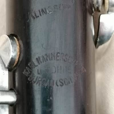 Clarinet Klingson/ Karl Hammerdchmidt Sohne Burgau Schwaben Bb oehler vintage image 21