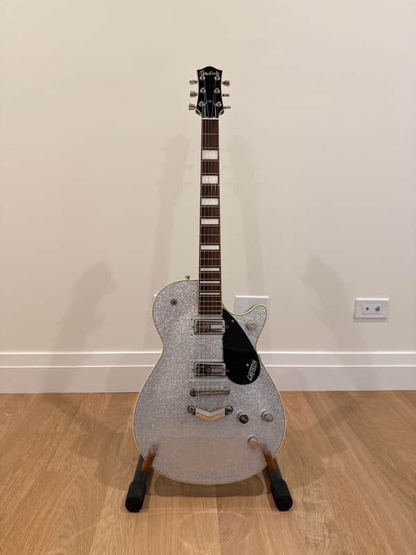 Gretsch G6229 Players Edition Jet guitar 2019 Silver Sparkle w/ Supertrons image 1