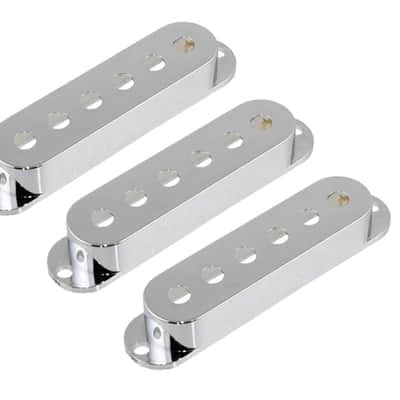 Allparts PC-0406 Set of 3 Plastic Pickup Covers for Stratocaster® - Chrome image 1