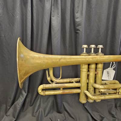 Conn Conqueror Vintage Bb Cornet - raw brass image 10