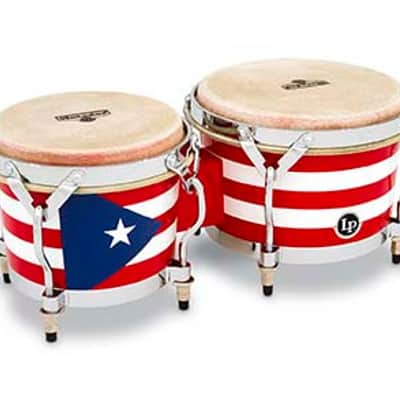 Latin Percussion LP Matador Traditional 7-1/4"-8-5/8" Bongos - Oak Pearl Red with Chrome Hardware (M201-PR) image 2