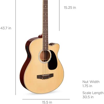 Full Size 4 String Acoustic Electric Bass Guitar Fretted Bass Guitar image 2