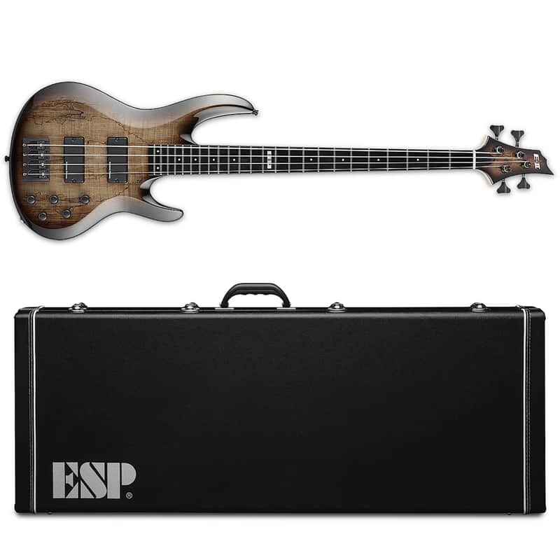 ESP E-II BTL-4 Black Natural Burst Electric Bass Guitar + Hard Case  Made in Japan - Brand New!