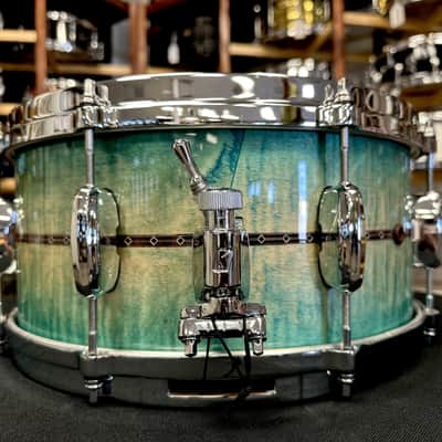 Tama Star Maple 6.5"×14" Snare Drum in Emerald Sea Curly Maple Burst image 4