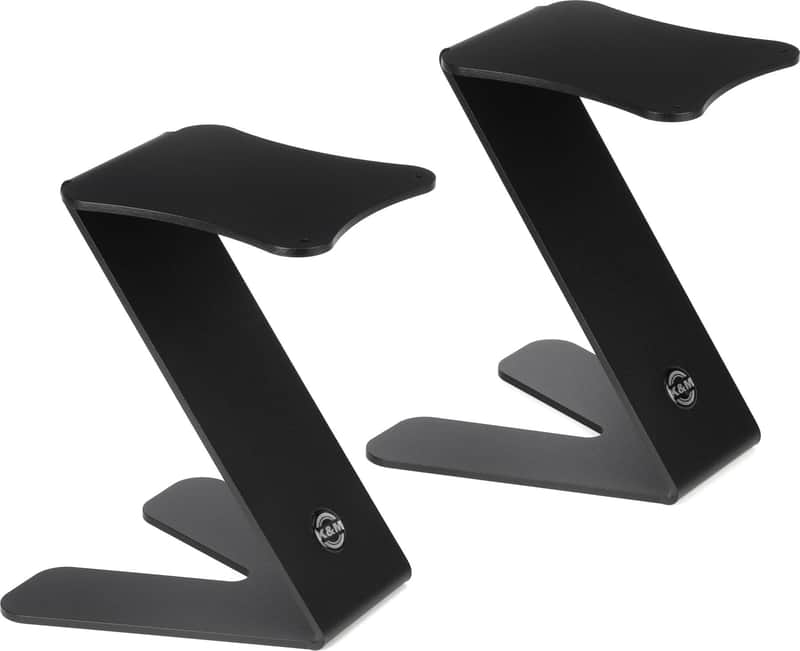 K&M 26773 Monitor Stand Tabletop Monitor Stand Set - Black image 1