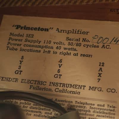 1955 Fender Princeton Amp Tweed 5E2 - Narrow Panel image 6
