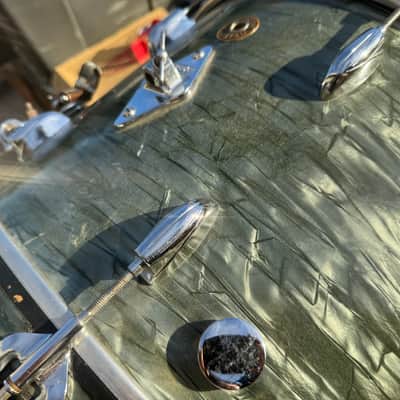 Steve Ferrone's Tom Petty and the Heartbreakers, Gretsch - 1960s Vintage "Bop Outfit" 20", 16", 13" Midnight Blue Pearl image 10