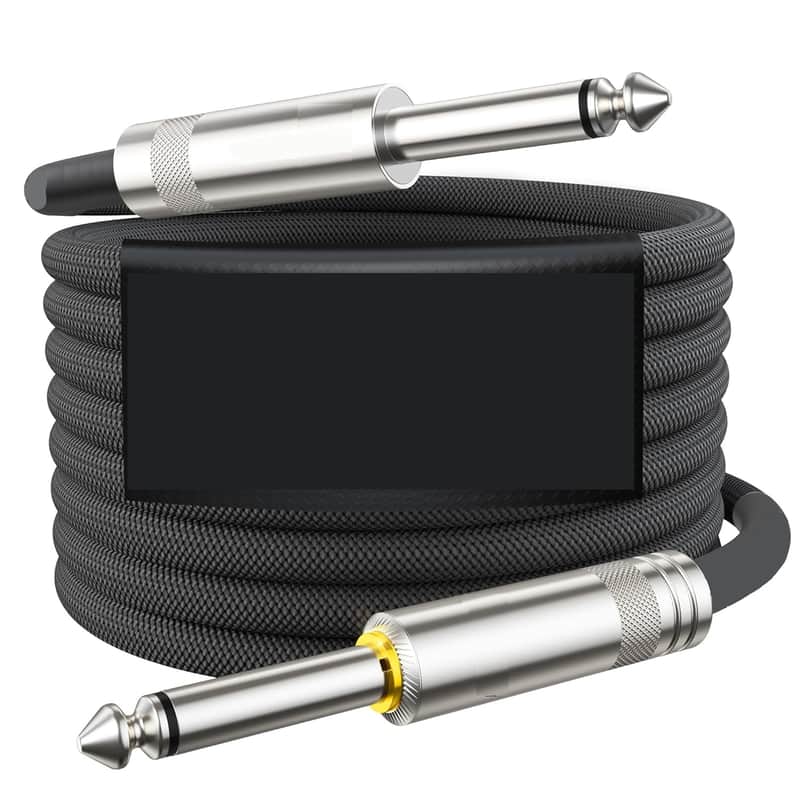 Silent Guitar Cable 10 ft  Hot-Swapping Guitars Without Pop, -Reinforced Auto Mute 20 AWG OFC 1/4 Instrument Cable, Nylon Braided Amp Cord image 1