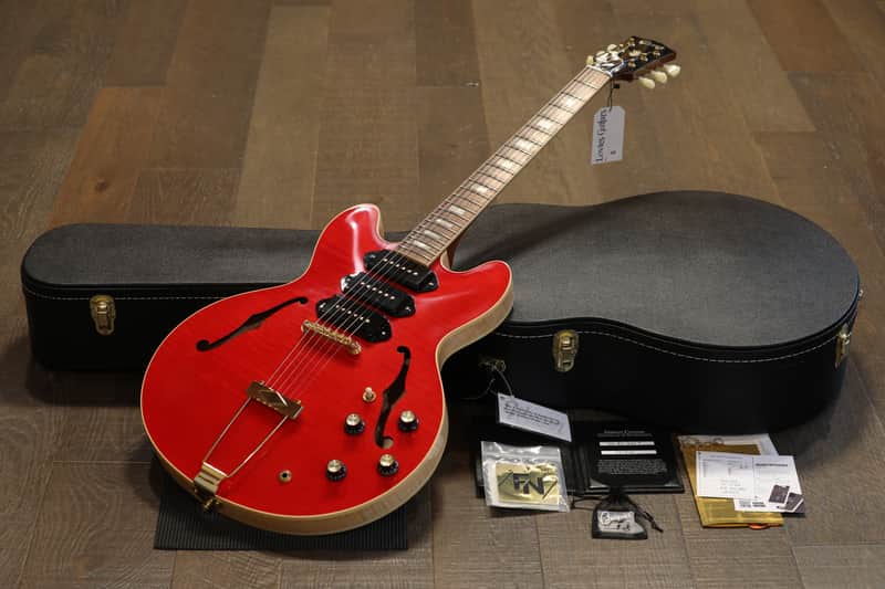 Unplayed! 2023 Gibson Custom Shop M2M 1964 Reissue 3 P90 ES-335 Electric Guitar Figured Cherry VOS + COA OHSC