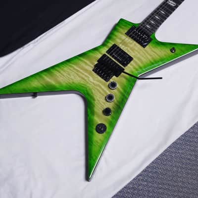 DEAN Stealth Floyd Flame Maple electric GUITAR w/ HARD CASE - DIME Slime Green - Made in KOREA image 4