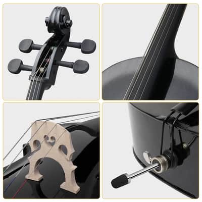 3/4 Full Size BassWood Cello Set with Carry Bag School Band for Kids & Adults image 3