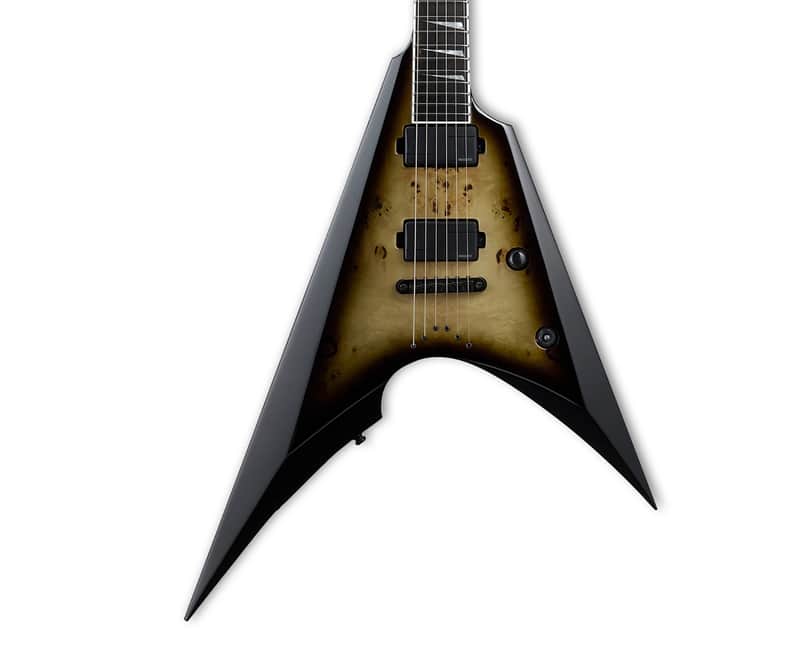 ESP E-II Arrow NT Electric Guitar - Burl Maple Nebula Black Burst image 1