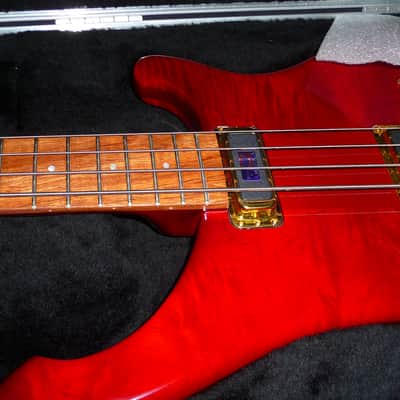 Rickenbacker 4004 CII Cheyenne 2008 Translucent Red Flamed Maple/Walnut with Bubinga Fretboard image 9