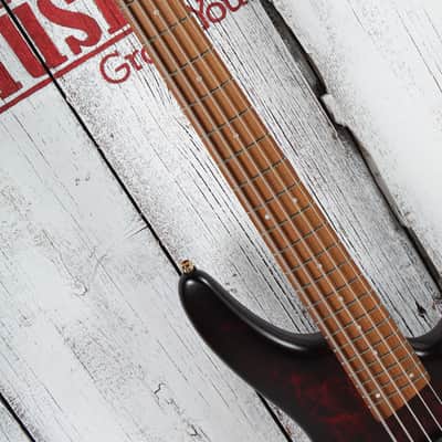 Ibanez SR305EDX 5 String Electric Bass Guitar Wine Red Frozen Matte Finish image 9